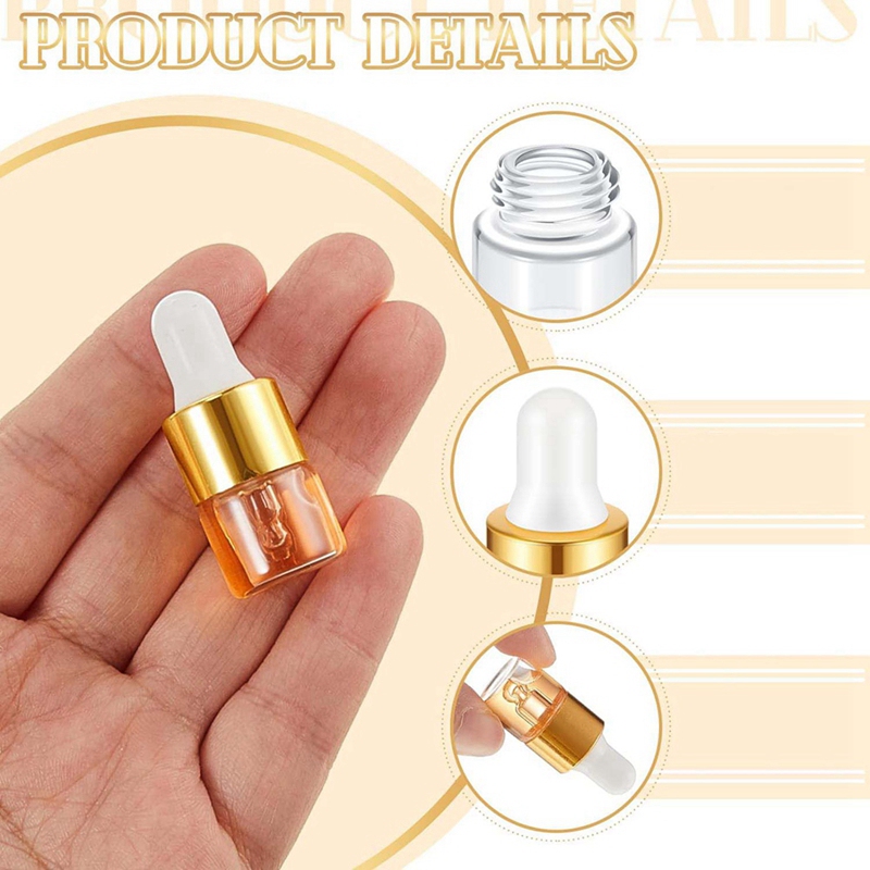 100 Buah Botol Penetes Kaca Mi - Essential Oils ulasan dan harga